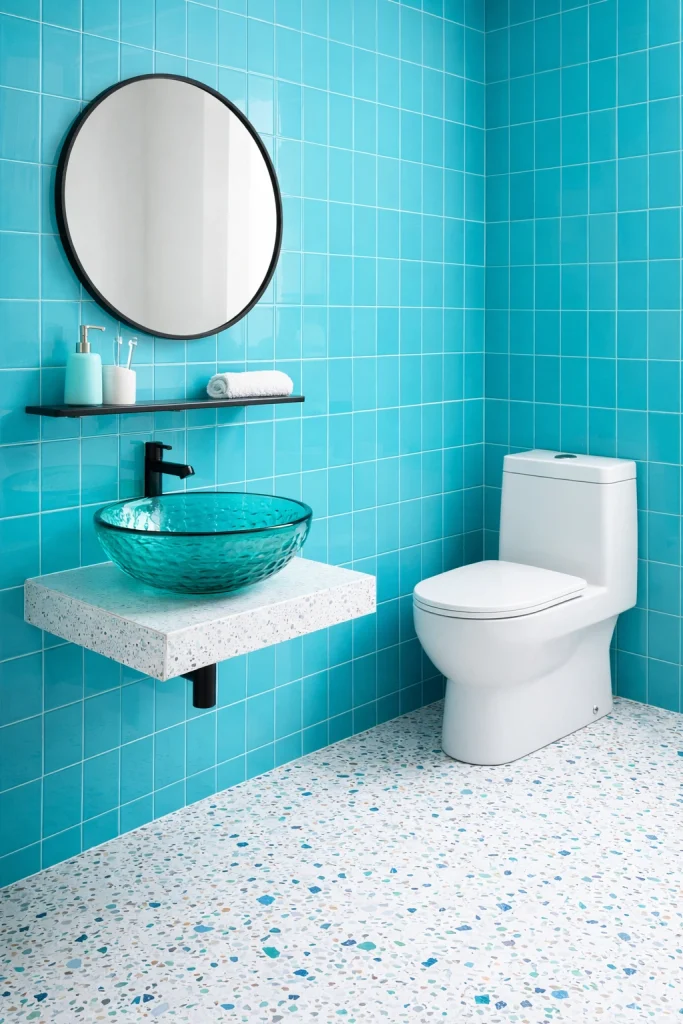 Aqua Pop Bathroom Style