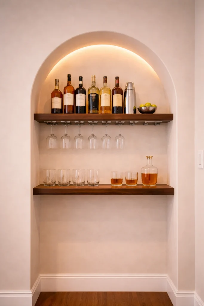 Arch Wall Mini Bar Idea
