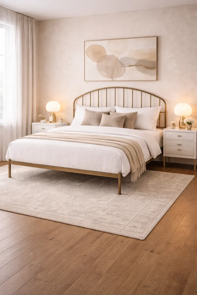 Arched Headboard Metal Bed Style