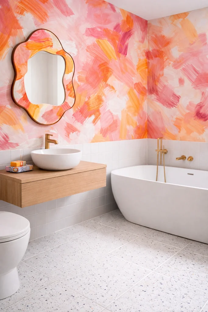Artistic Brushstroke Bathroom Style