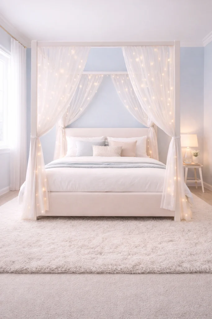 Baby Blue Canopy Pastel Bedroom Style