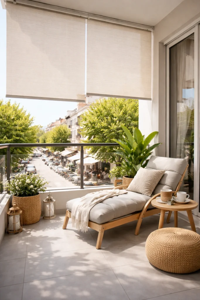 Balcony with Outdoor Blinds + Clean Look Style