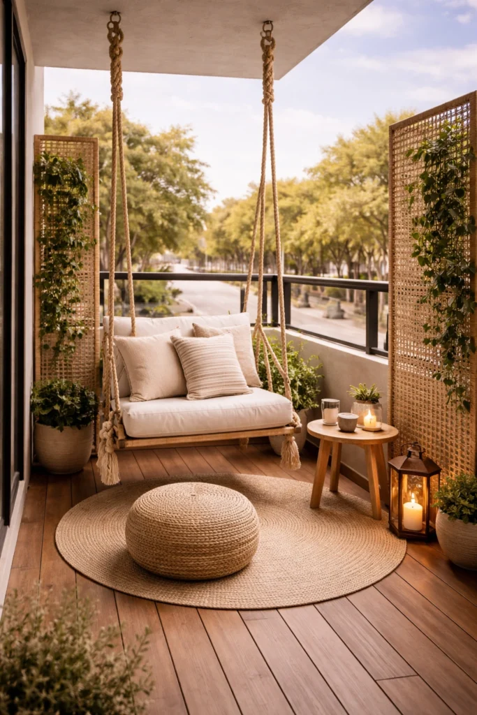 Balcony with Rope Swing + Side Screens Style