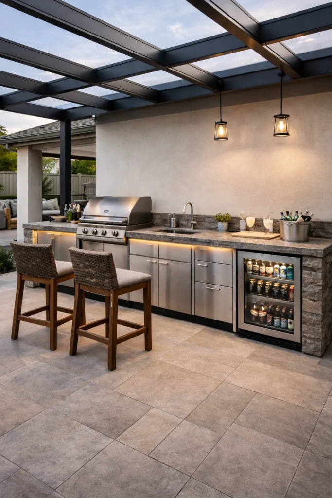 Beverage Station Outdoor Kitchen Idea