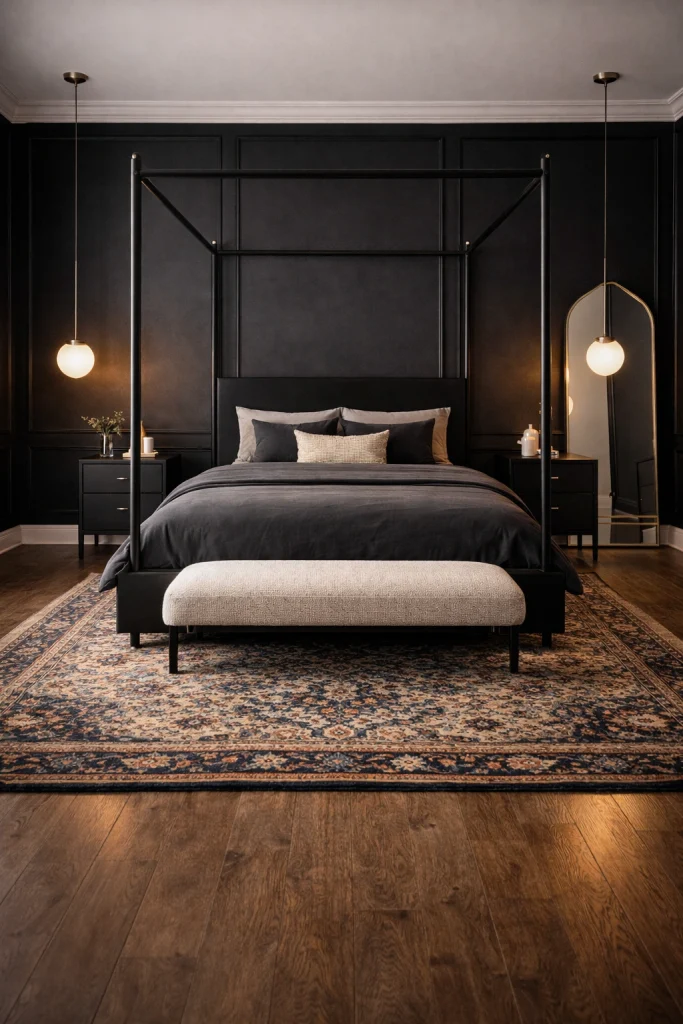 Black Canopy Bed Bedroom Style