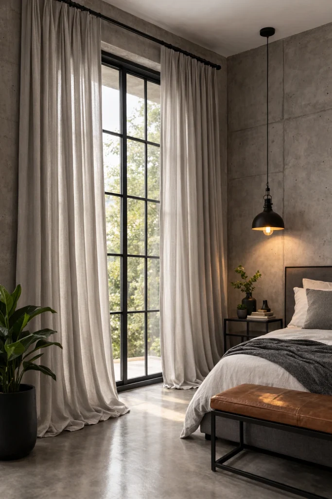 Black Framed Window Drapes Style