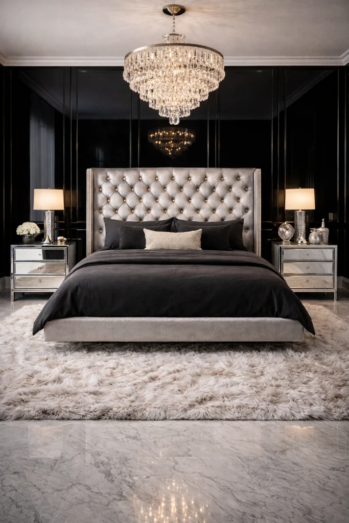 Black Glam Bedroom Style