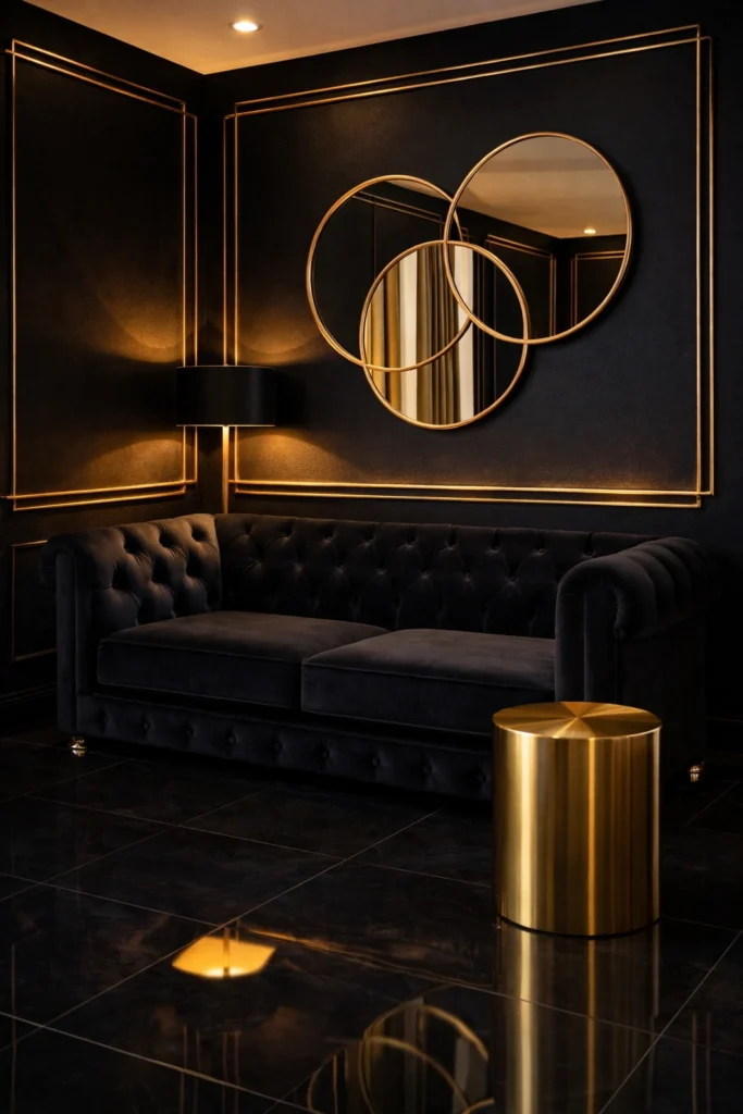 Black Gold Glam Room Idea