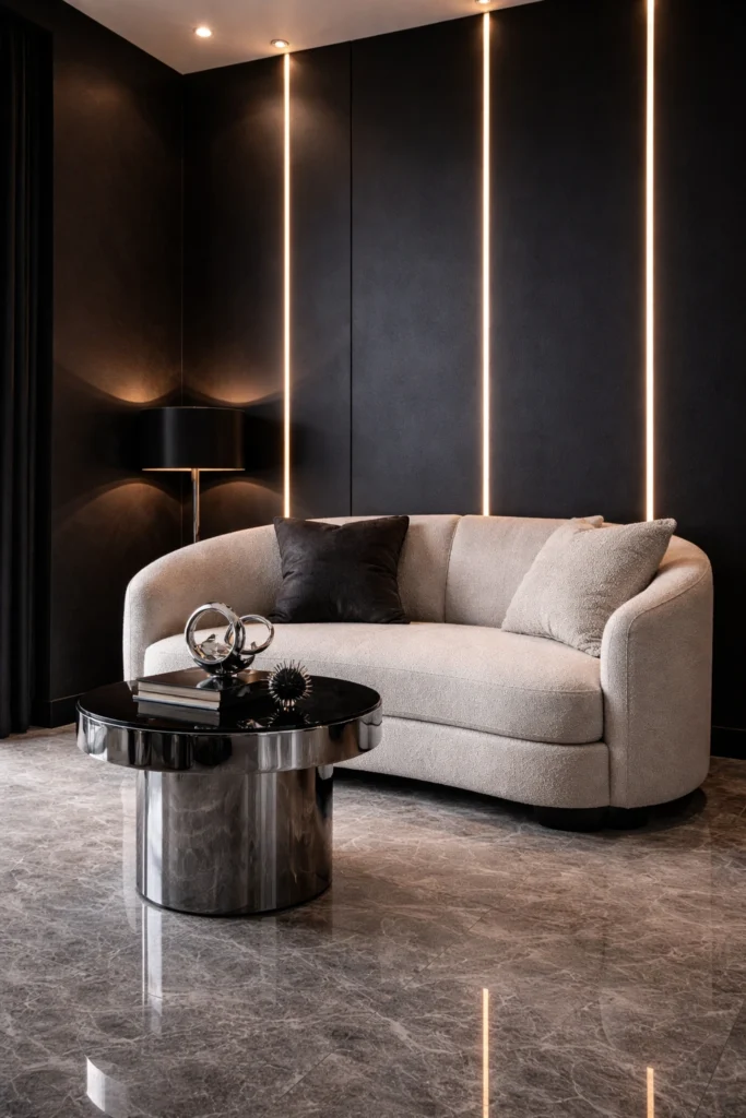 Black Luxury Apartment Corner Idea