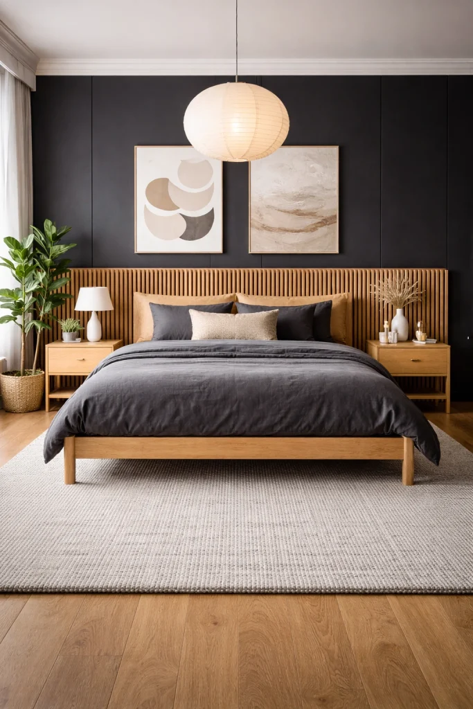 Black Scandinavian Bedroom Style