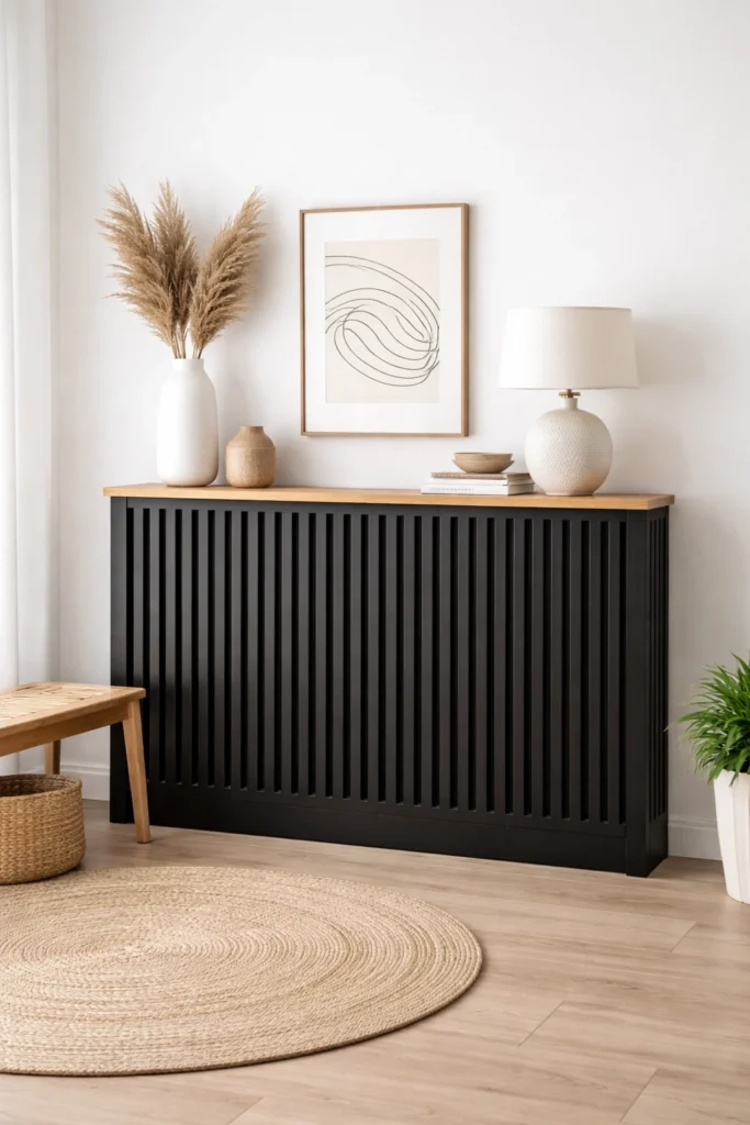 Black Slatted Contrast Cover Style