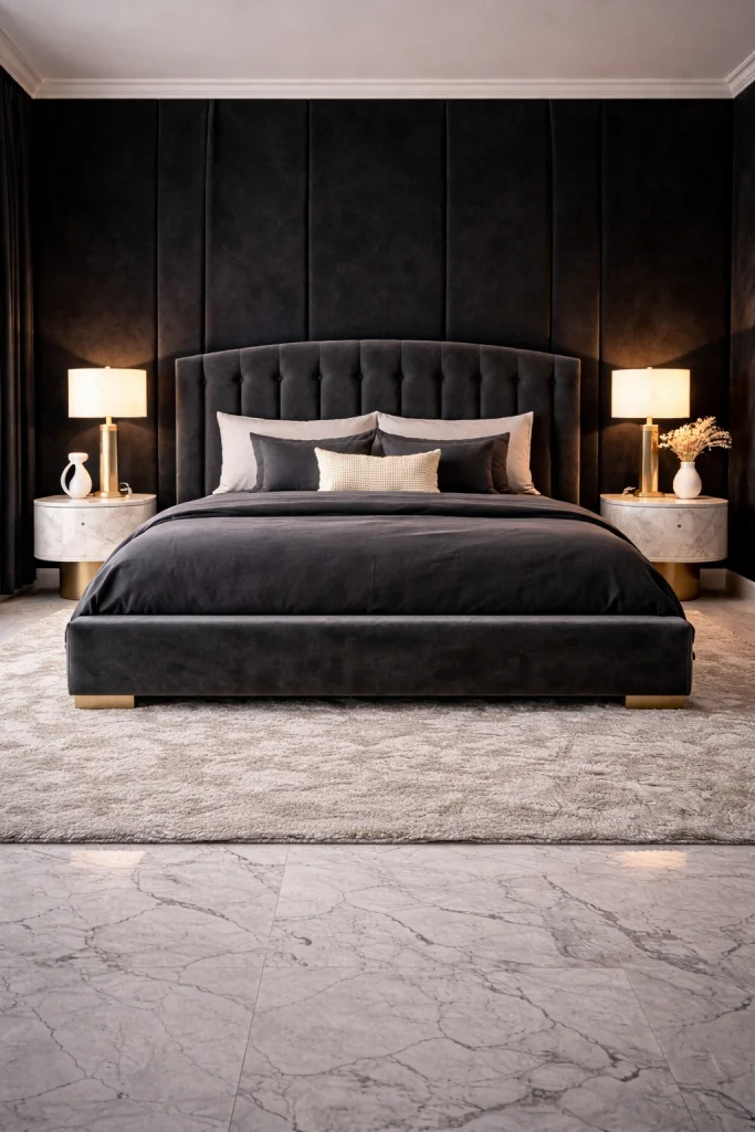 Black Velvet Luxury Bedroom Style