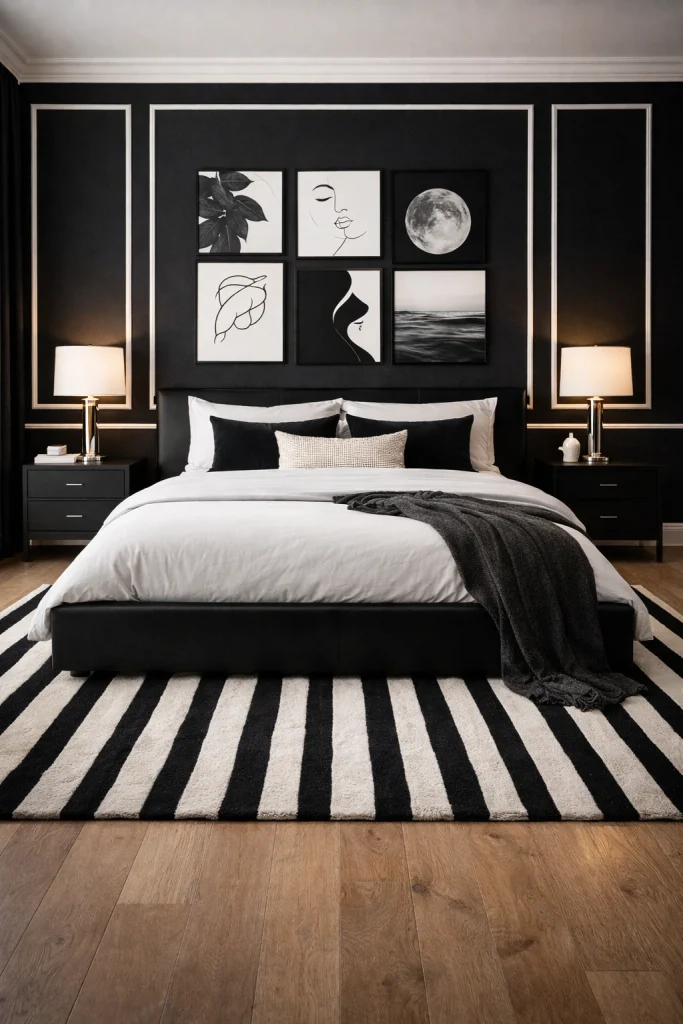 Black & White Contrast Bedroom Style