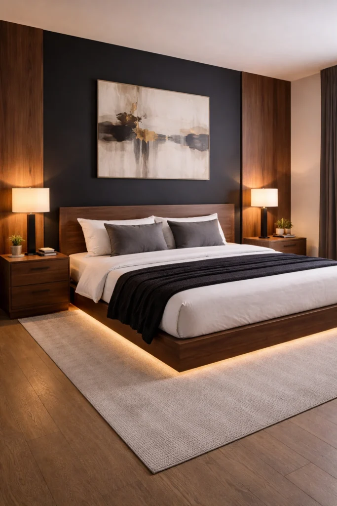 Black & Wood Contrast Room Idea