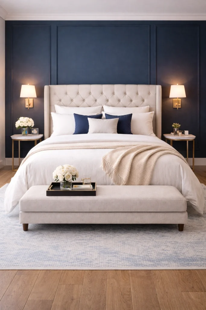 Blue Luxury Hotel Style Bedroom Style