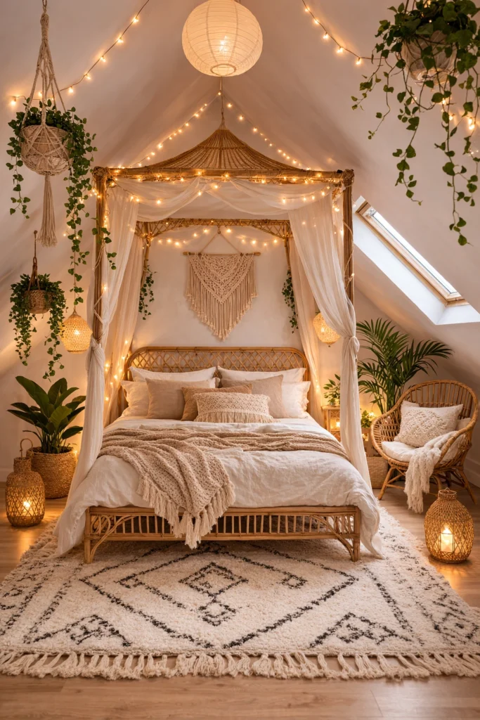 Boho Chic Attic Bedroom Style