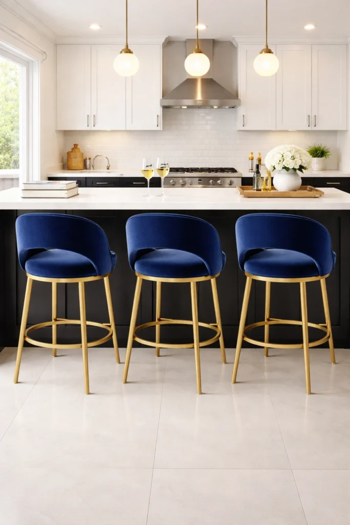 Bold Colour Velvet Statement Stools Idea