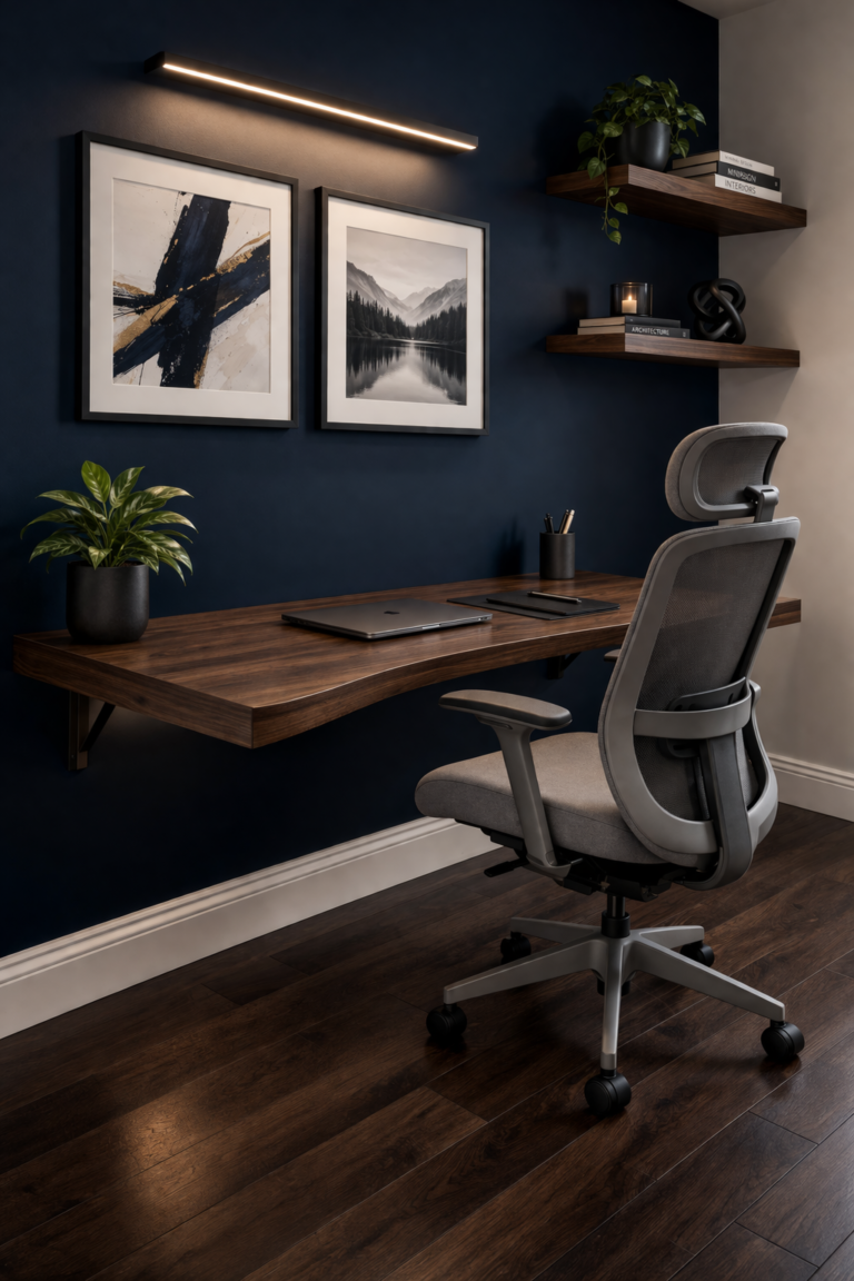 Bold Navy Workspace Idea