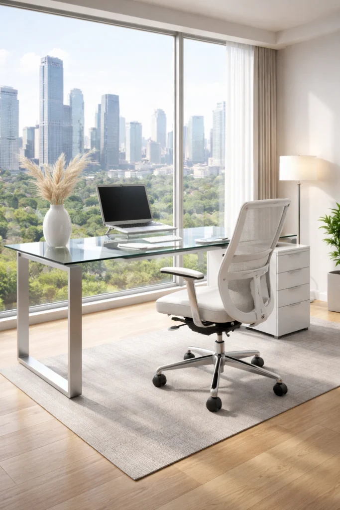 Bright Glass Window Workspace Idea