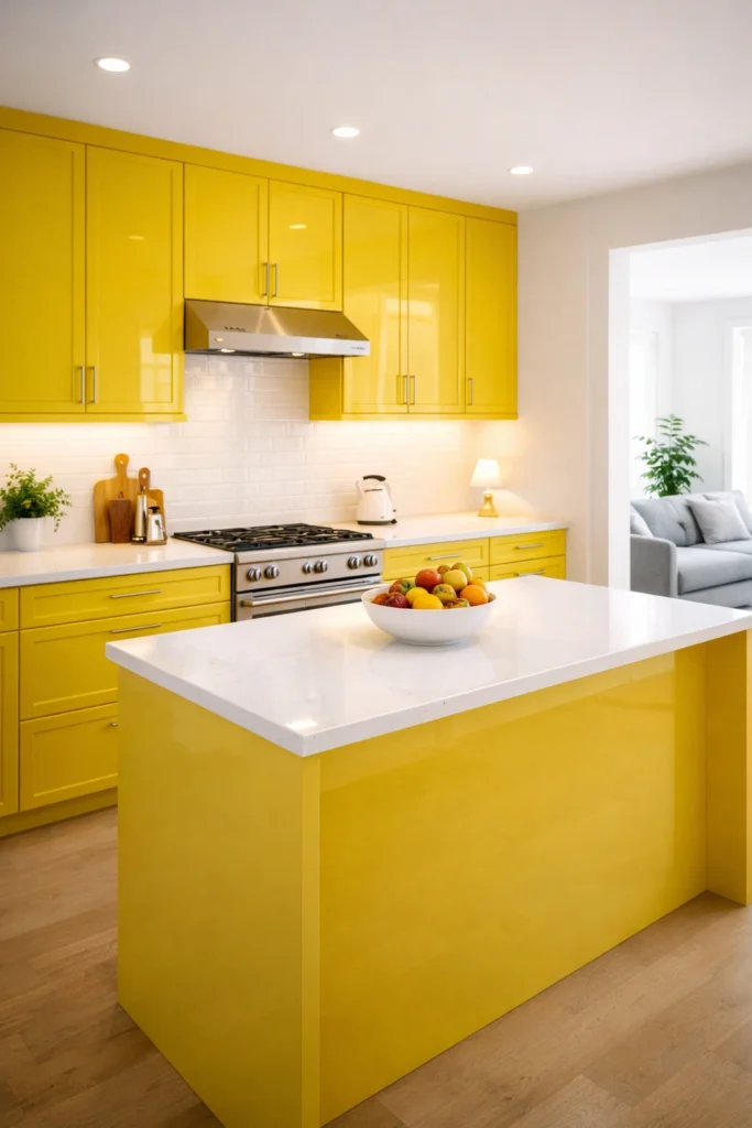 Bright Yellow Pop Kitchen Idea