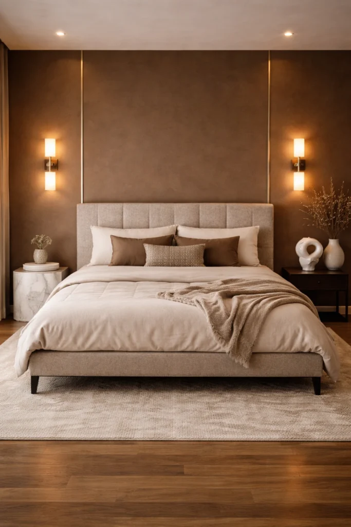 Bronze Accent Brown Bedroom Style