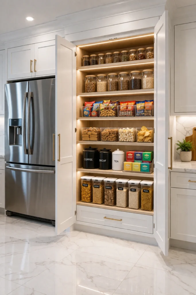 Built-In Pantry Cabinet Inside Kitchen Idea