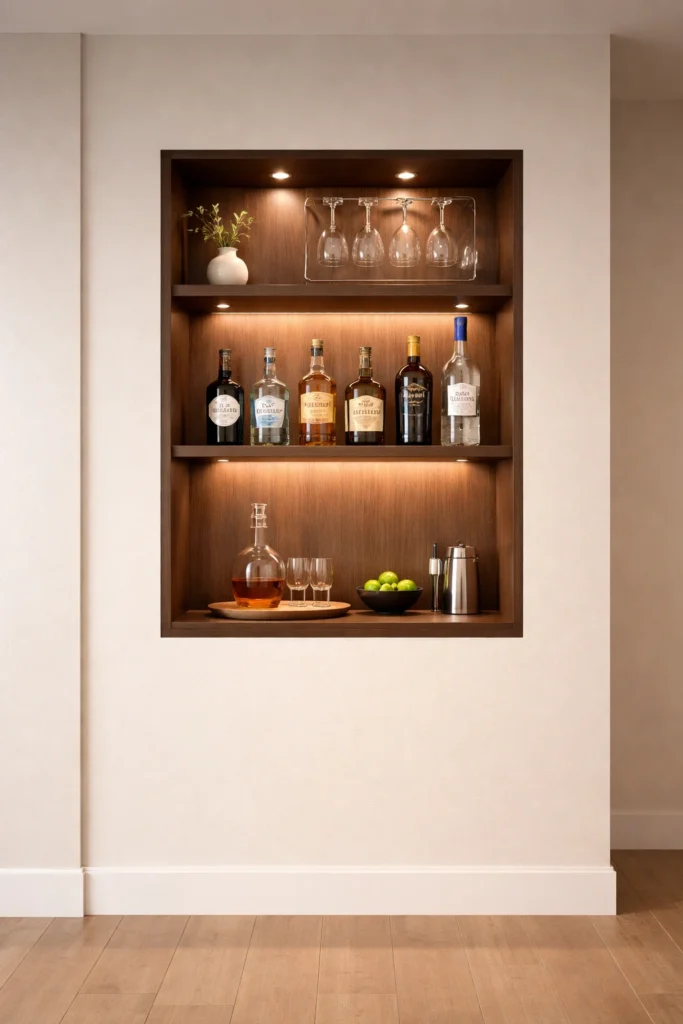Built-In Wall Niche Bar Idea