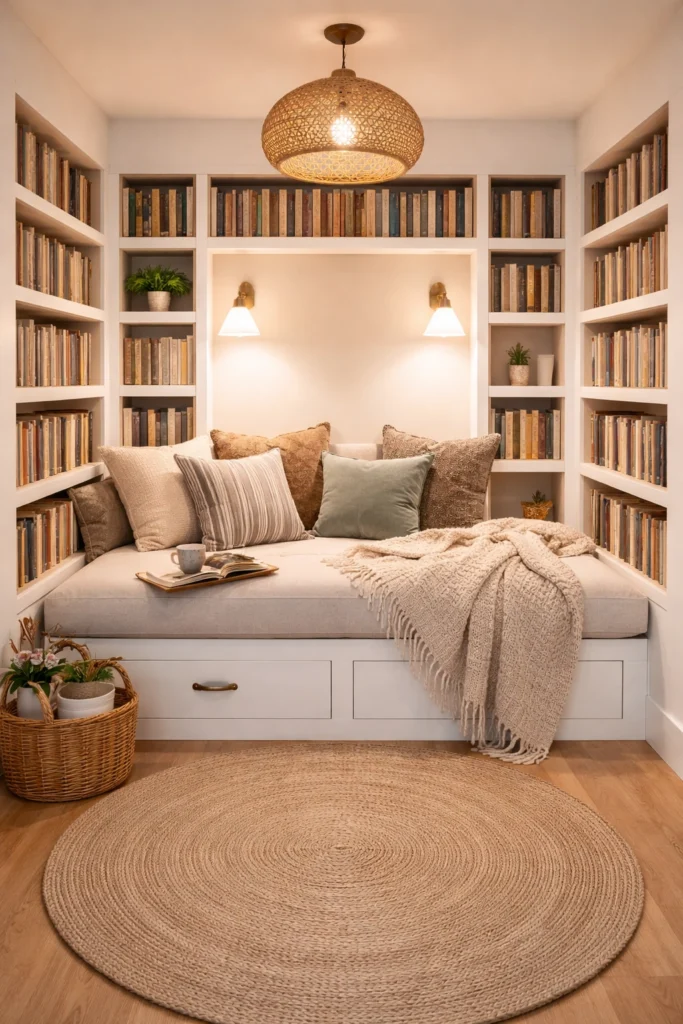 Built-in Bed Library Style