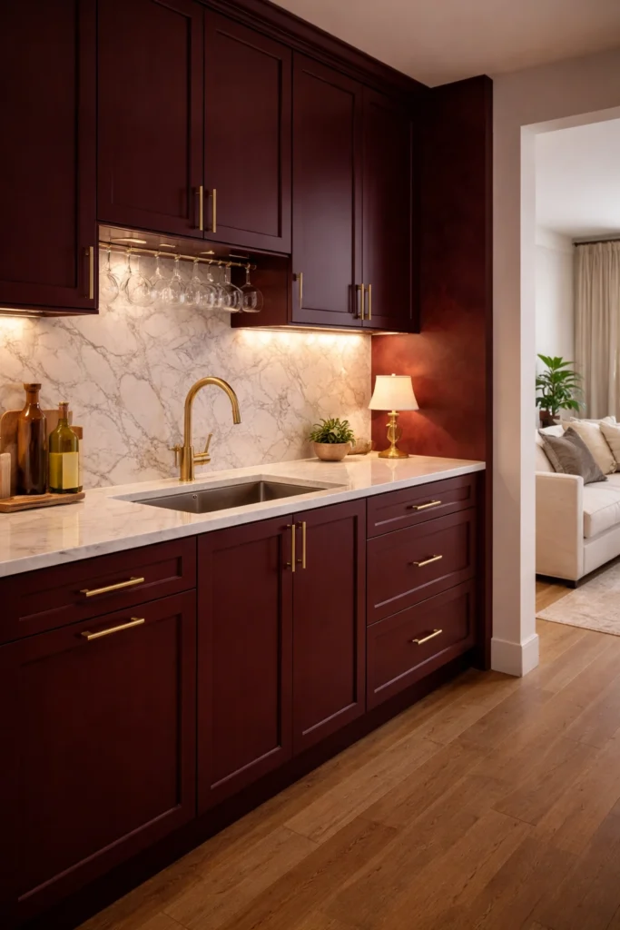 Burgundy Luxury Mood Kitchen Idea