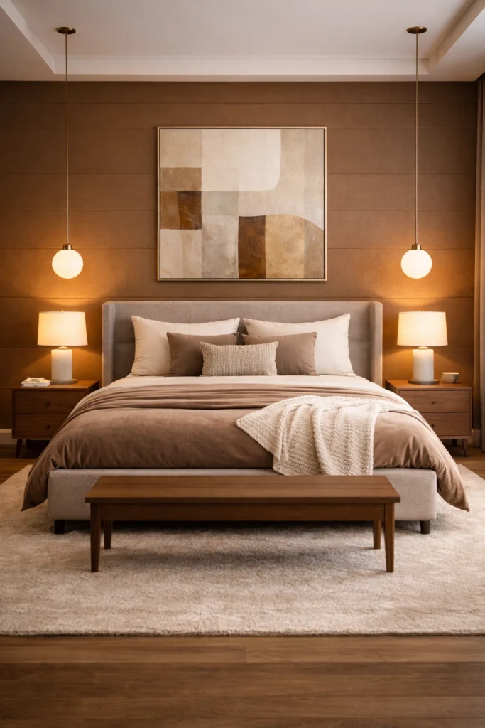 Caramel Contemporary Bedroom Style