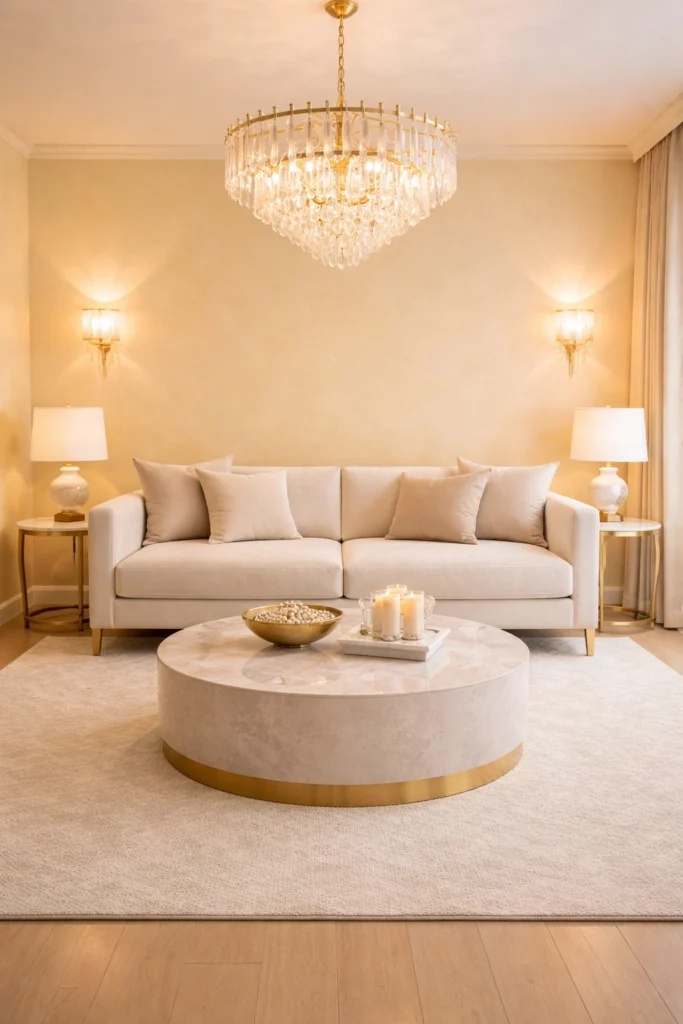 Champagne Yellow Glam Room Idea