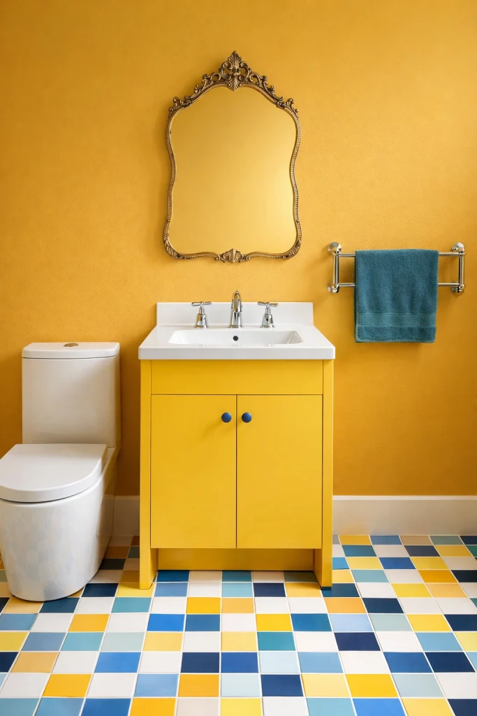 Checkerboard Colour Bathroom Style