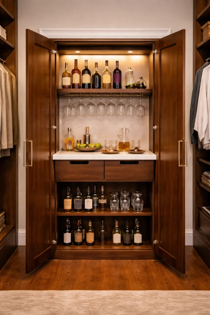 Closet Hidden Bar Idea