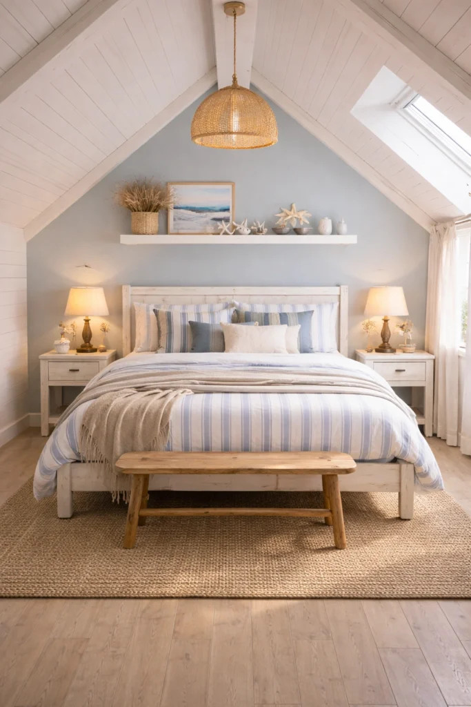 Coastal Attic Bedroom Style