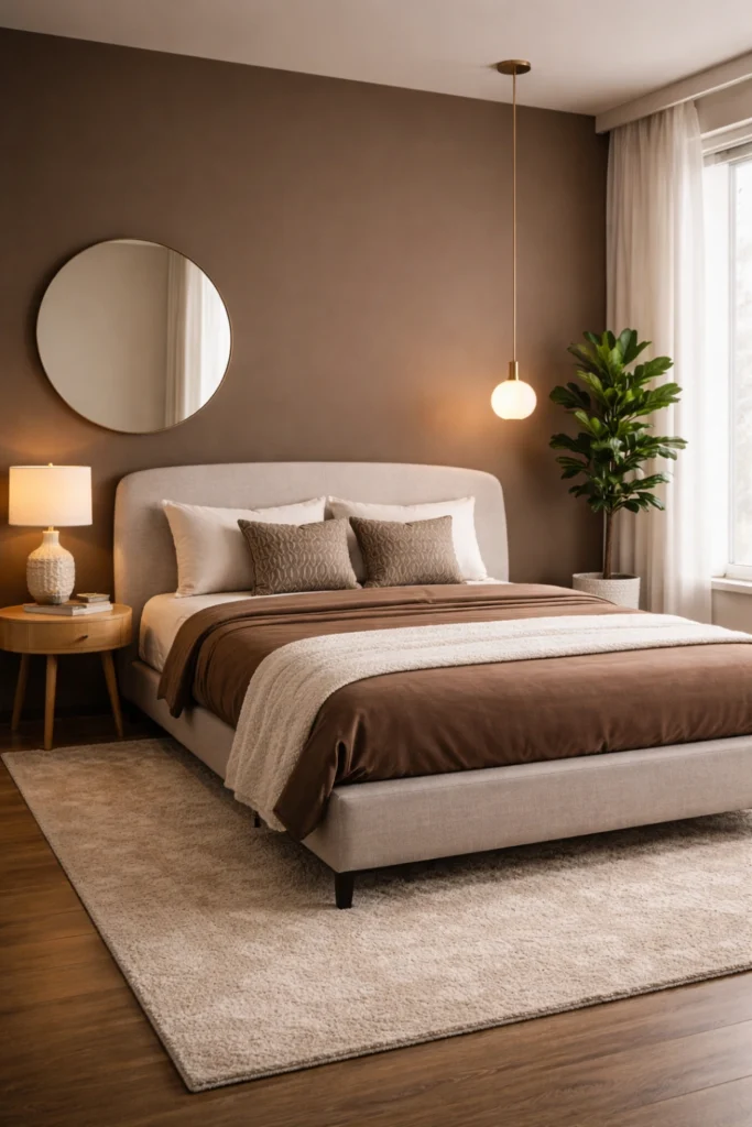 Coffee Tone Minimalist Bedroom Style