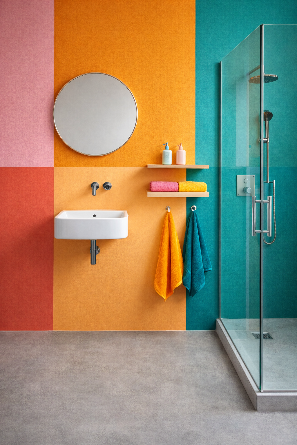 Colour Block Bathroom Style