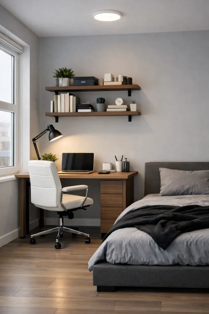 Compact Office + Bedroom Combo Idea