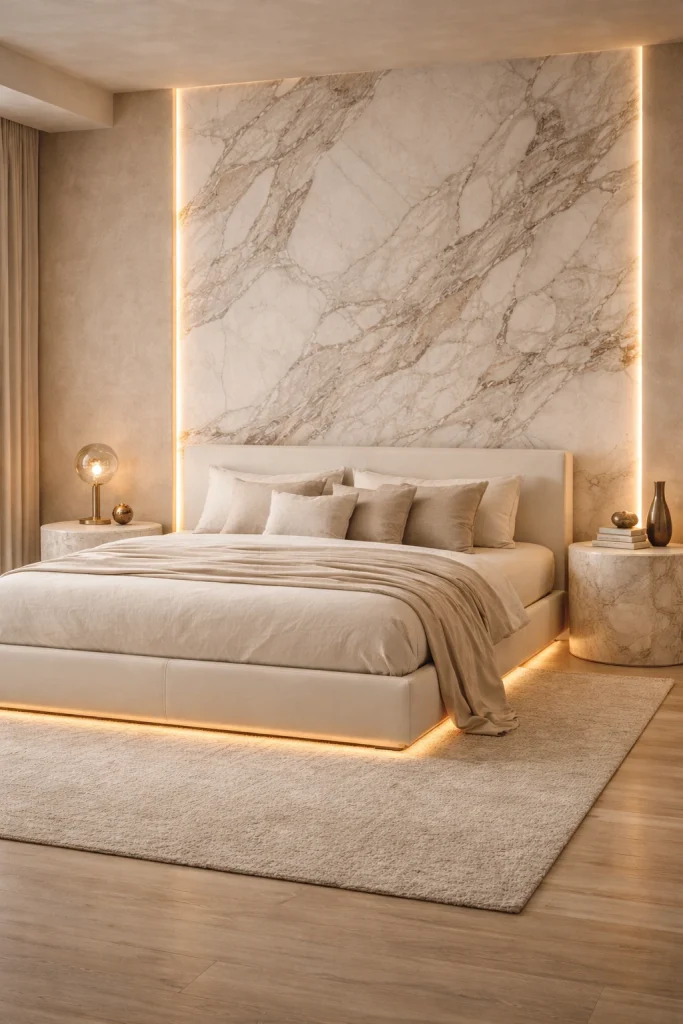 Contemporary Marble Accent Bedroom Style
