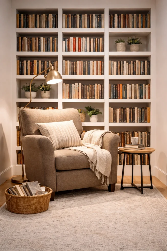 Cozy Armchair Focus Library Style