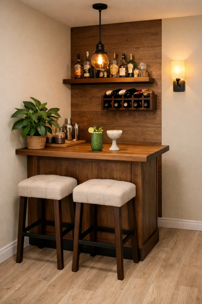 Cozy Corner Basement Bar Style