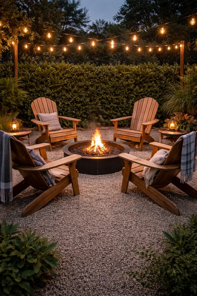 Cozy Gravel Fire Circle Patio Style