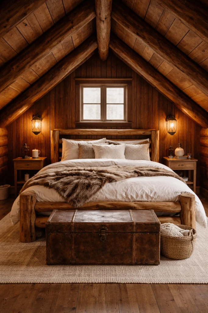 Cozy Rustic Cabin Attic Bedroom Style
