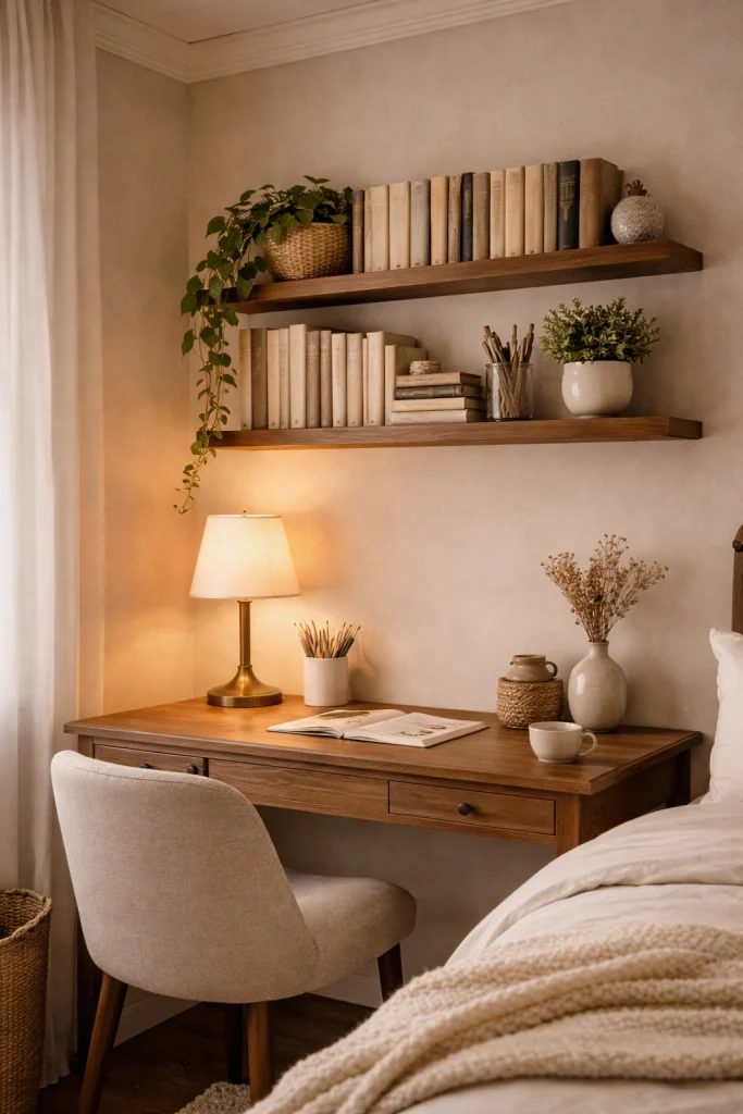 Cozy Shelf Above Desk Style