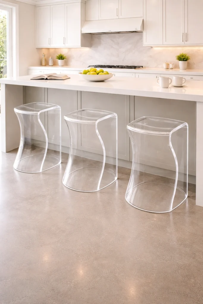 Curved Acrylic Modern Statement Stools Idea