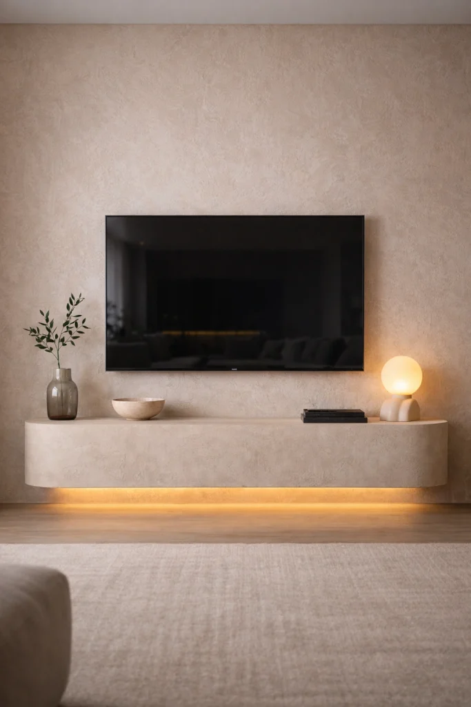 Curved Organic Plaster Console Style