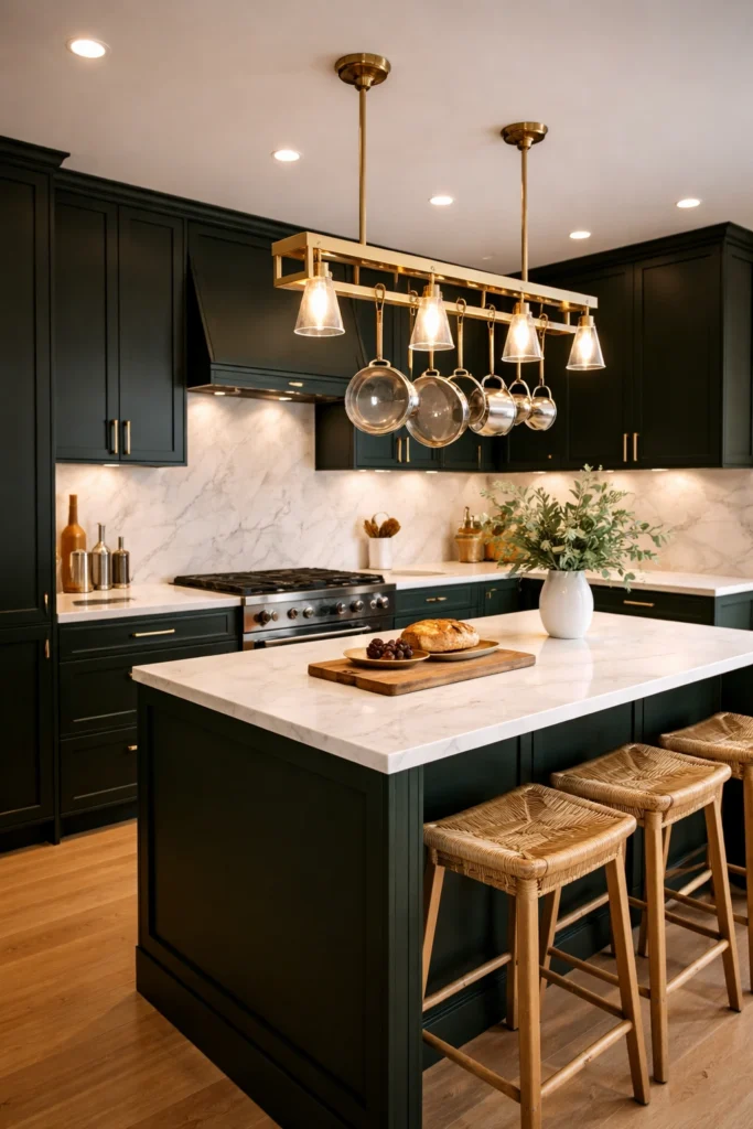 Dark Green Elegant Kitchen Idea