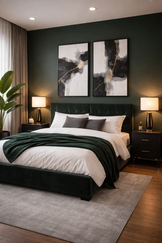 Dark Green Masculine Room Idea