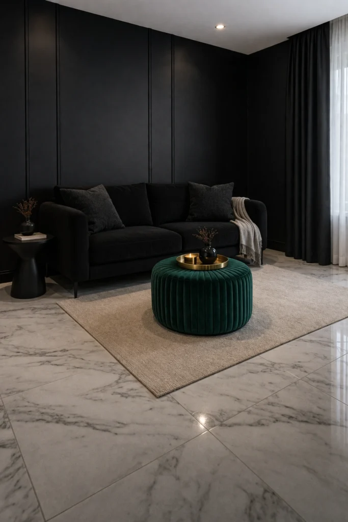 Dark Modern Small Living Room Idea