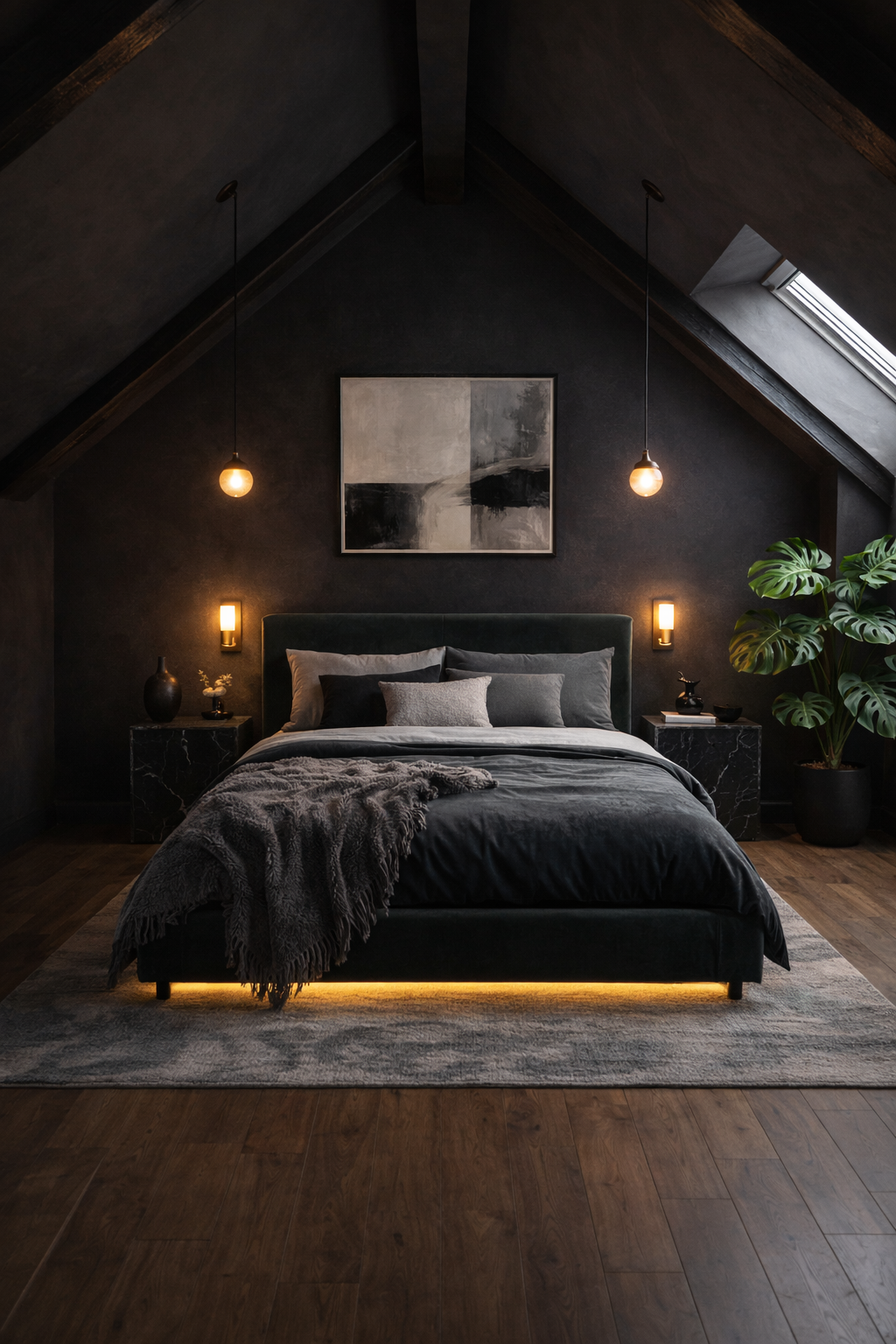 Dark Moody Attic Bedroom Style