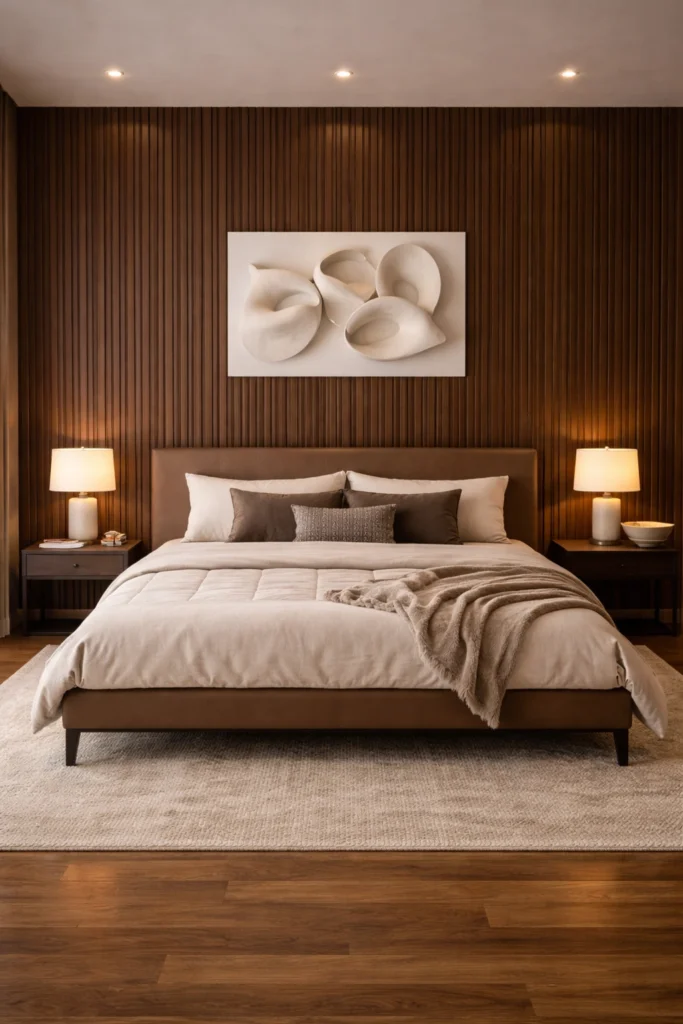 Dark Walnut Modern Panel Bedroom Style